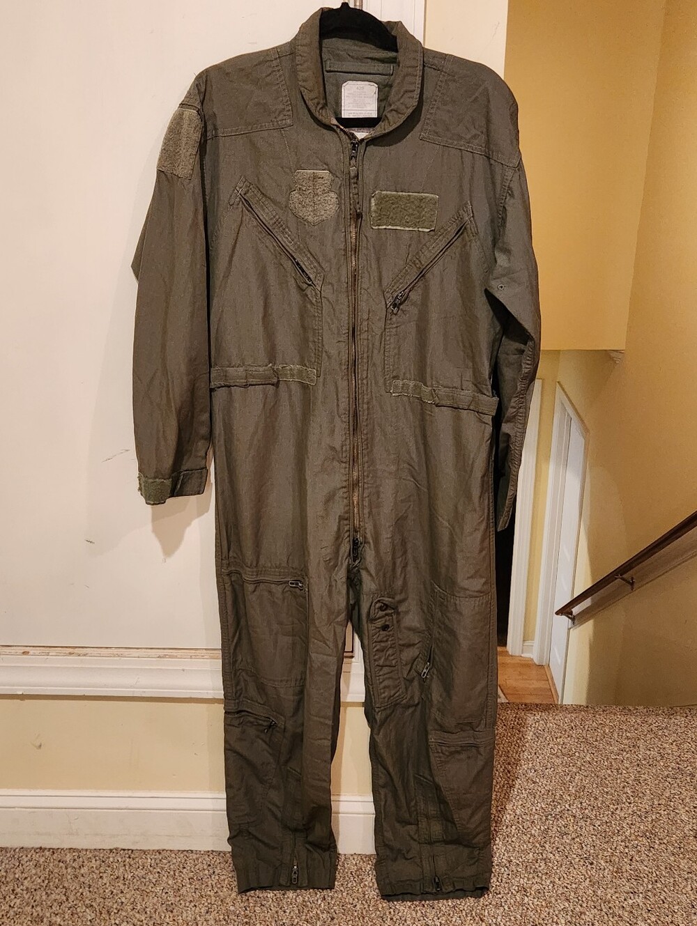 US Military CWU-27/P Flight Suit 42S Sage Green Flyers Coveralls Aramid